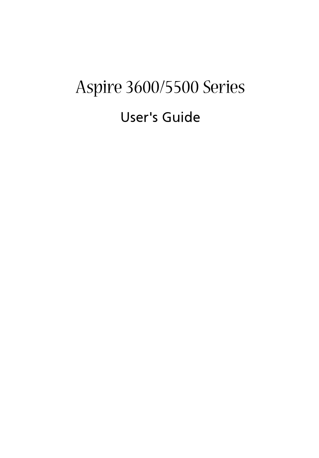 Acer EFL50 manual Aspire 3600/5500 Series, Users Guide 