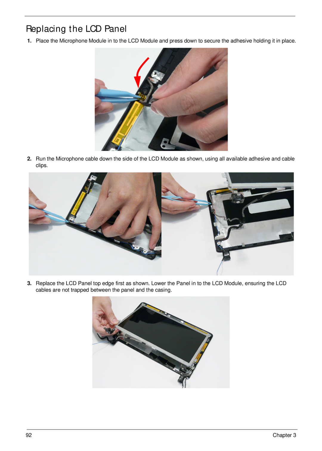 Acer EM250 manual Replacing the LCD Panel 