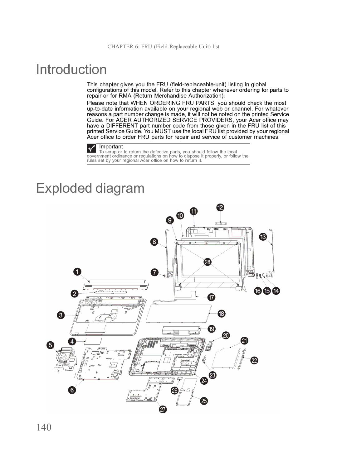 Acer ENTJ78, ENTJ77, ENTJ75, ENTJ76 manual Introduction, Exploded diagram 