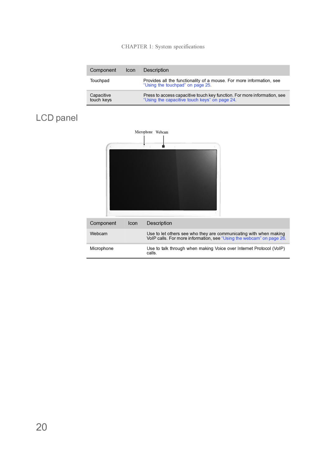 Acer ENTJ78, ENTJ77, ENTJ75, ENTJ76 manual LCD panel, Using the touchpad on 