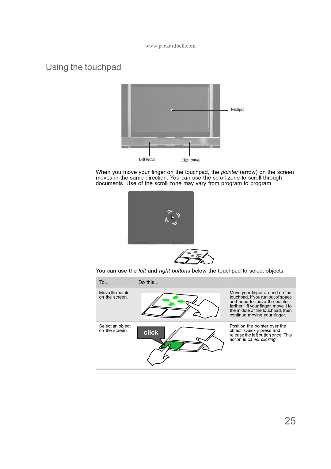 Acer ENTJ76, ENTJ77, ENTJ75, ENTJ78 manual Using the touchpad, Do this 