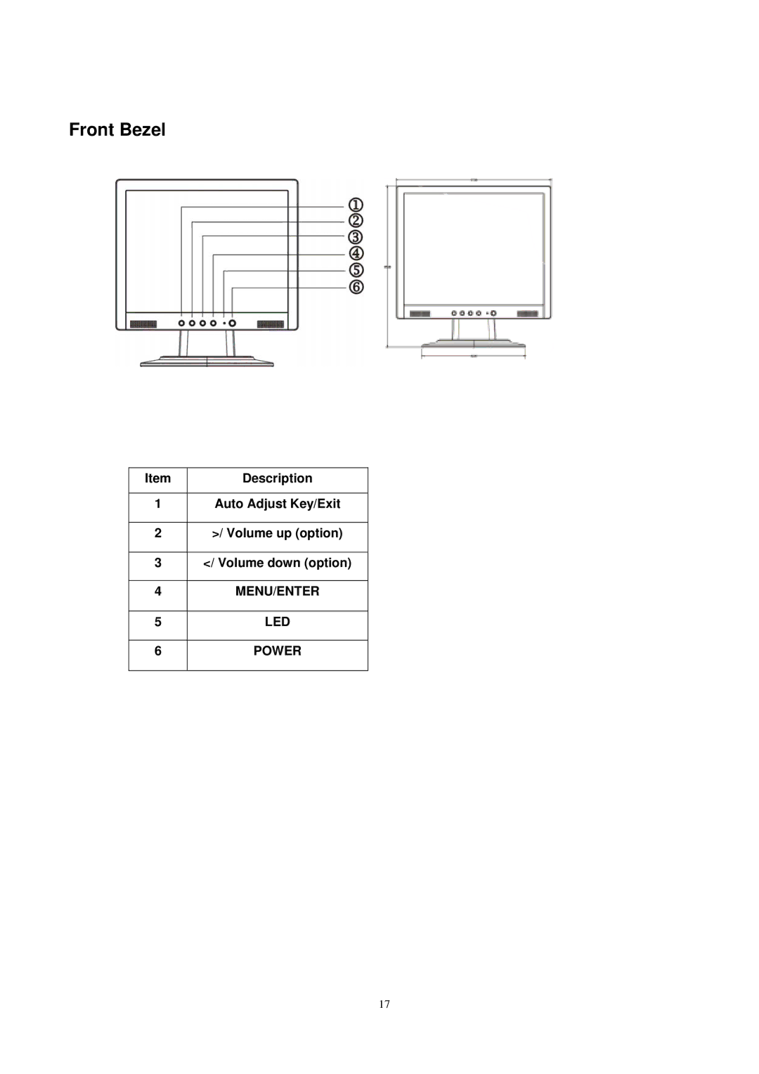 Acer ET.L1307.150 manual Front Bezel 