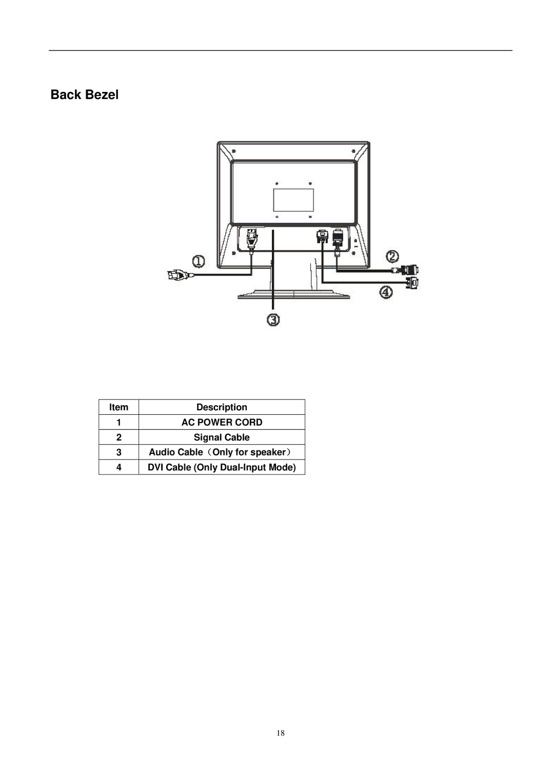 Acer ET.L1307.150 manual Back Bezel 