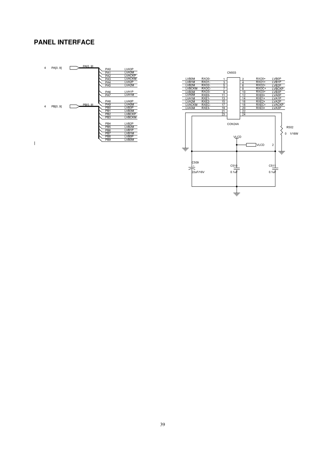 Acer ET.L1307.150 manual Panel Interface 