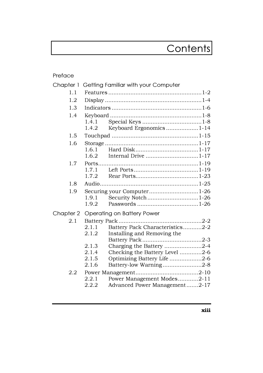 Acer Extensa 365 manual Contents 