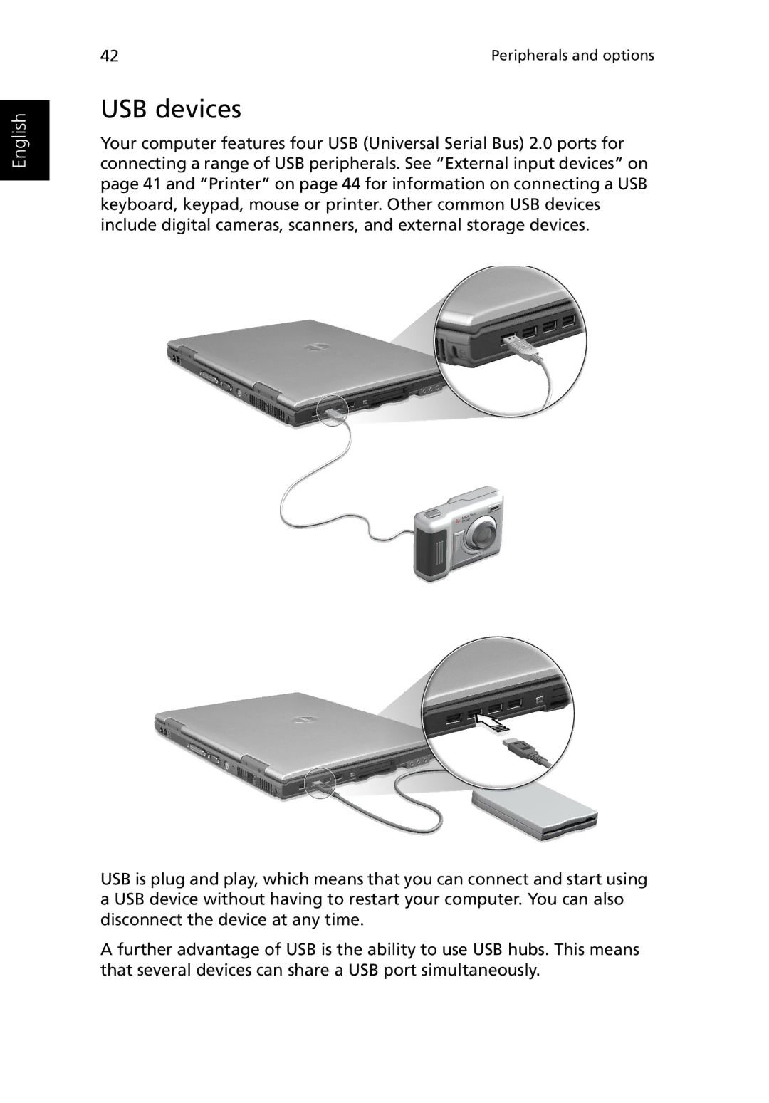 Acer Ferrari 3200 manual USB devices 