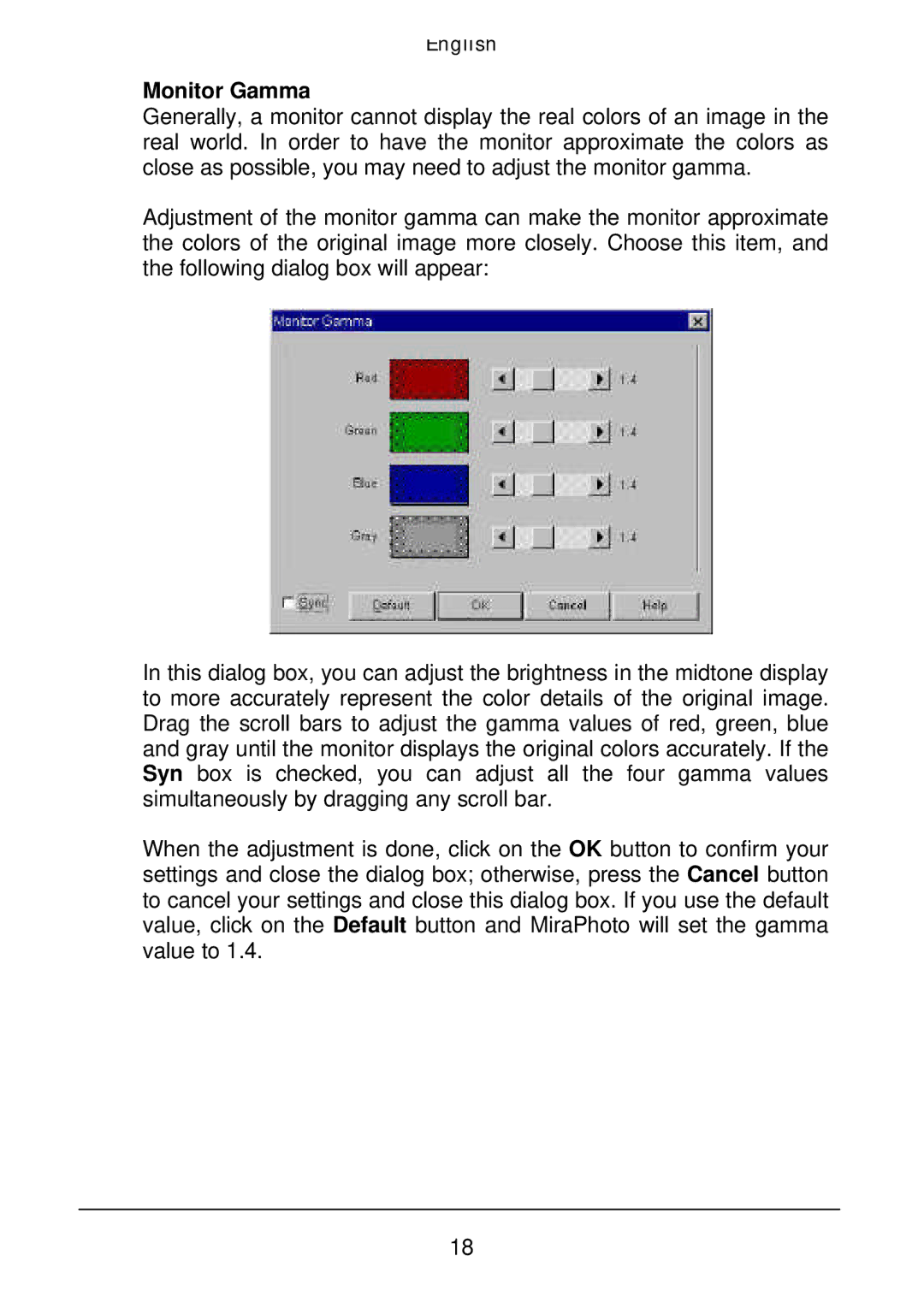 Acer Film Scanner user manual Monitor Gamma 