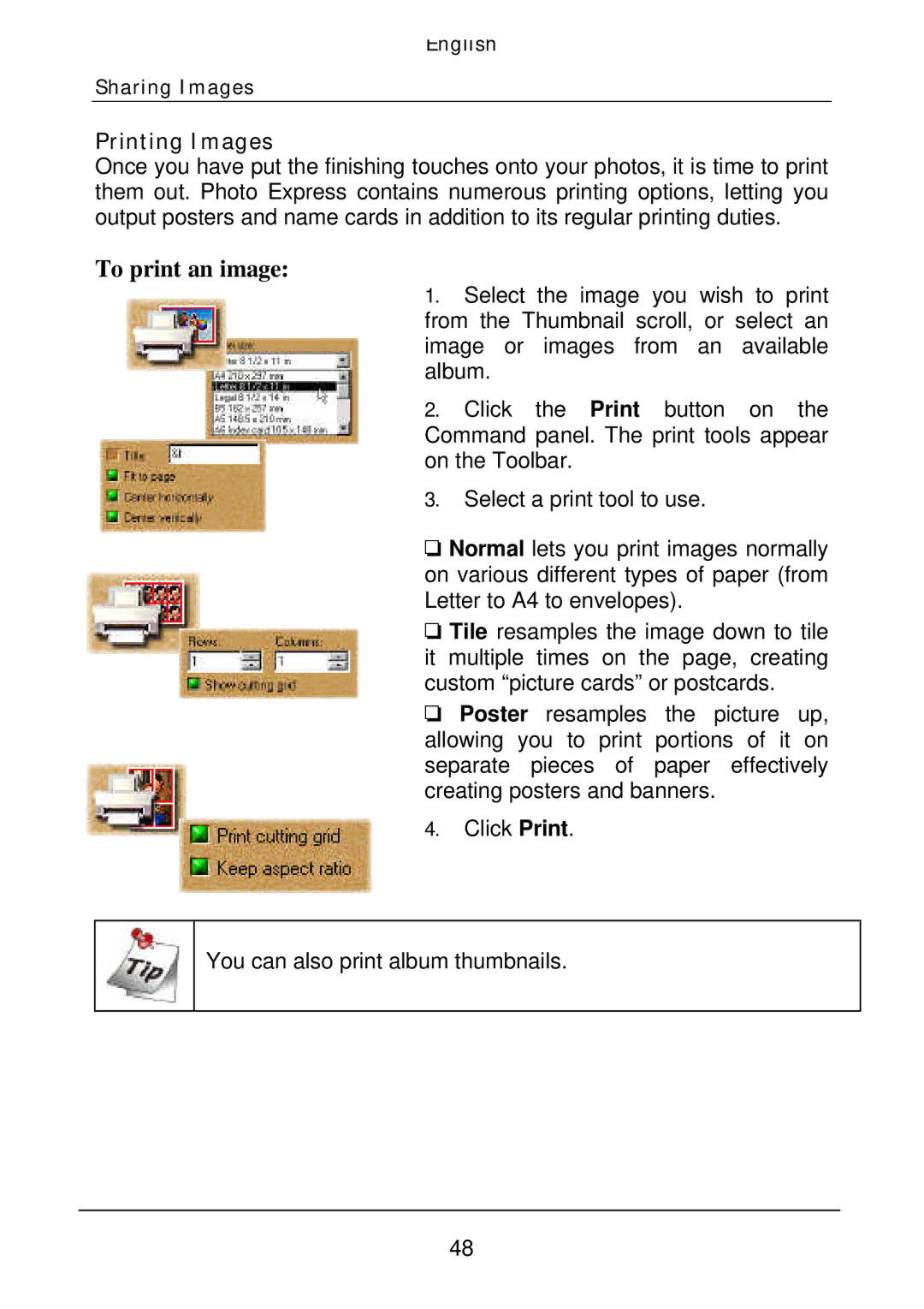 Acer Film Scanner user manual To print an image, Printing Images 