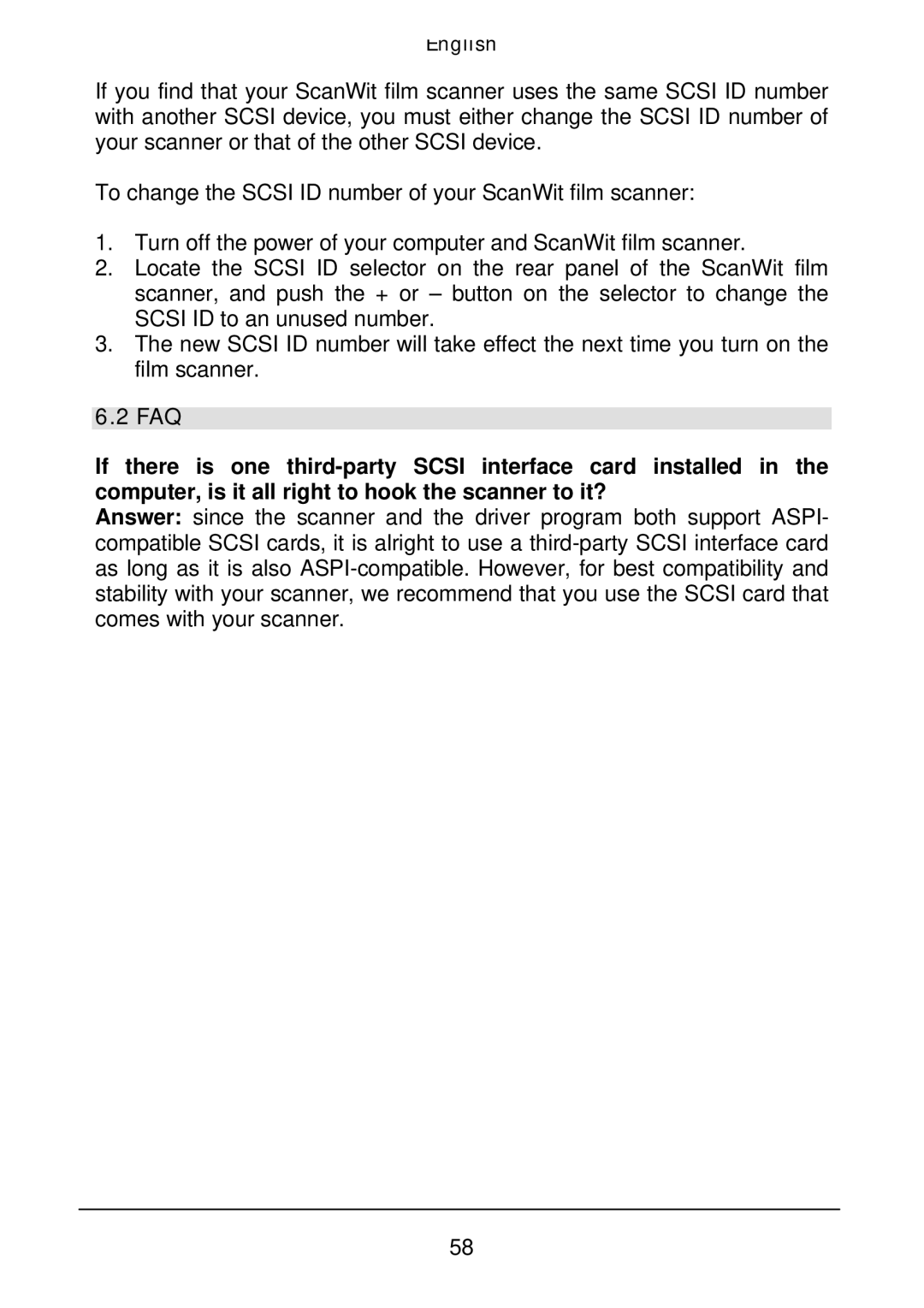 Acer Film Scanner user manual Faq 