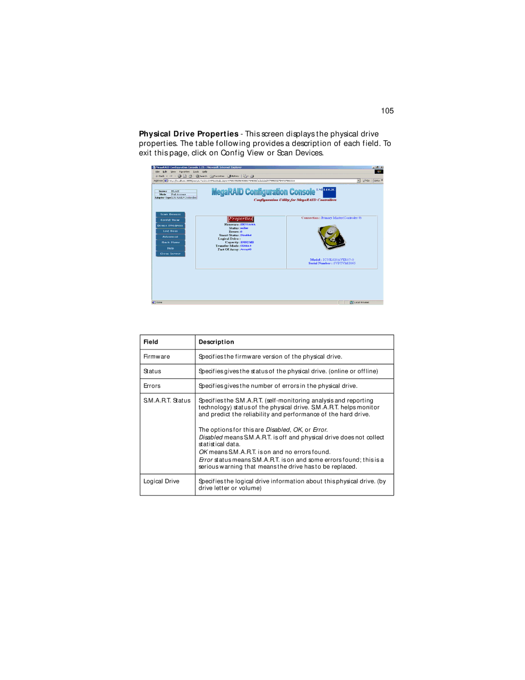 Acer G300 Series manual Field Description 