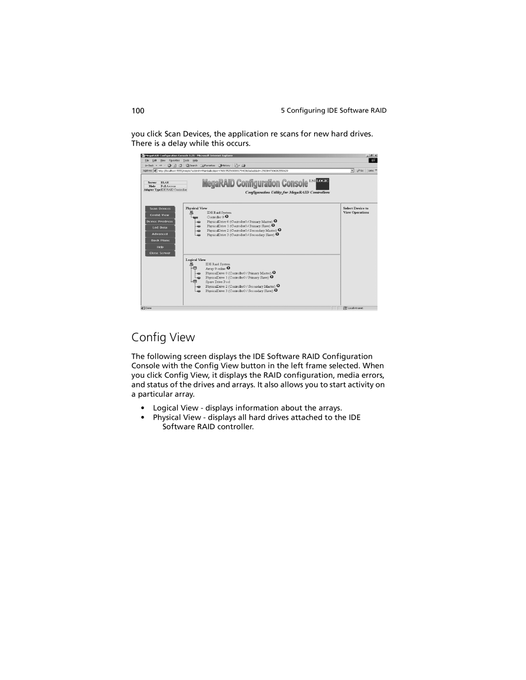 Acer G301 manual Config View 