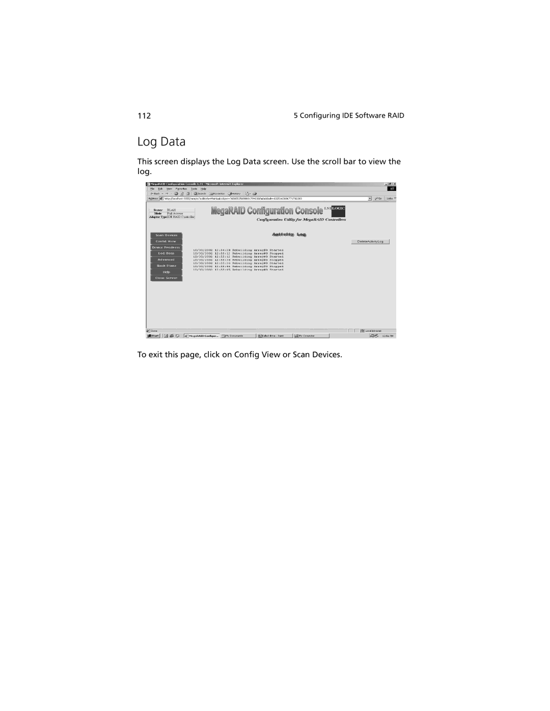 Acer G301 manual Log Data 