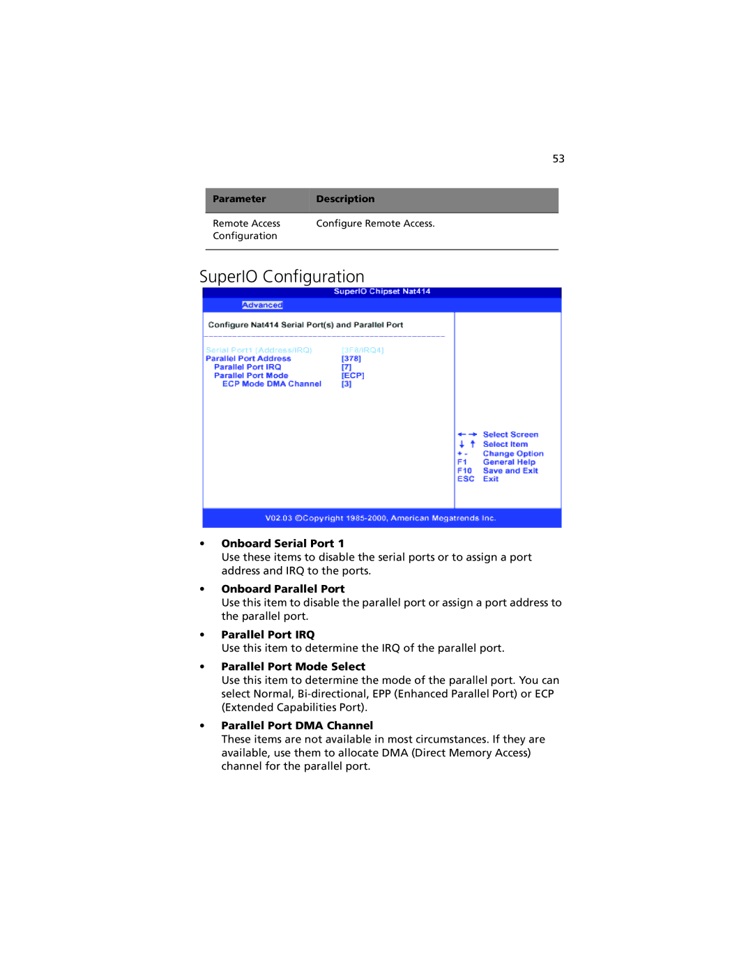 Acer G301 manual SuperIO Configuration, Onboard Serial Port 