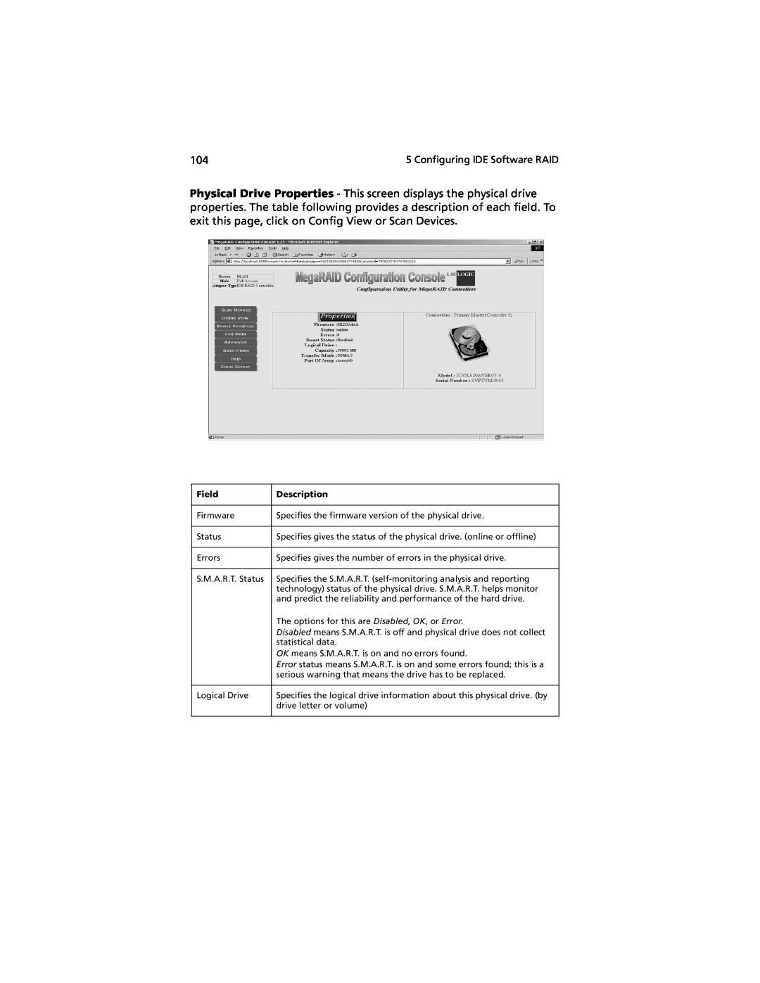 Acer G301 manual Field, Description, Firmware 