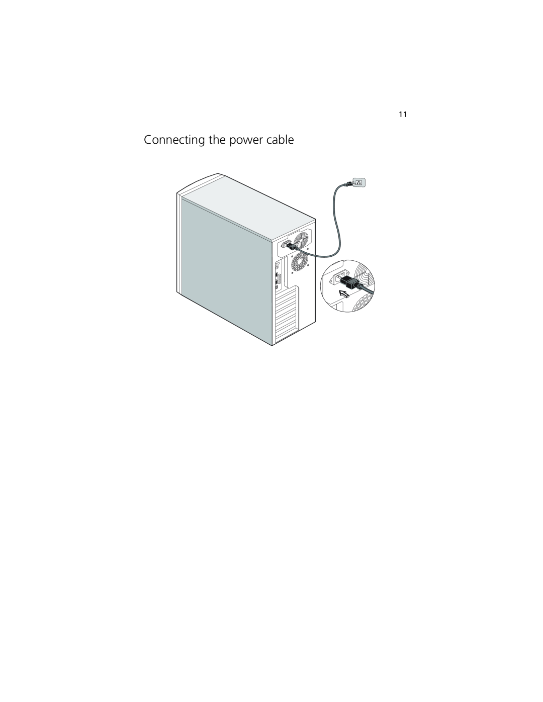 Acer G301 manual Connecting the power cable 