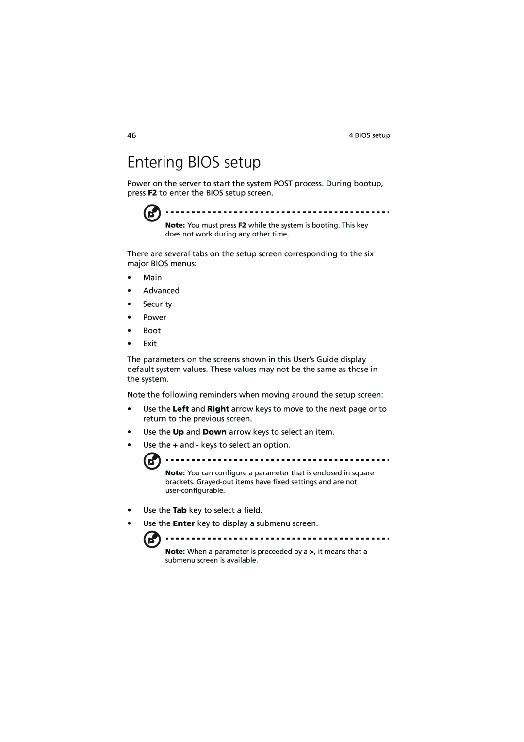 Acer G320 Series manual Entering Bios setup 