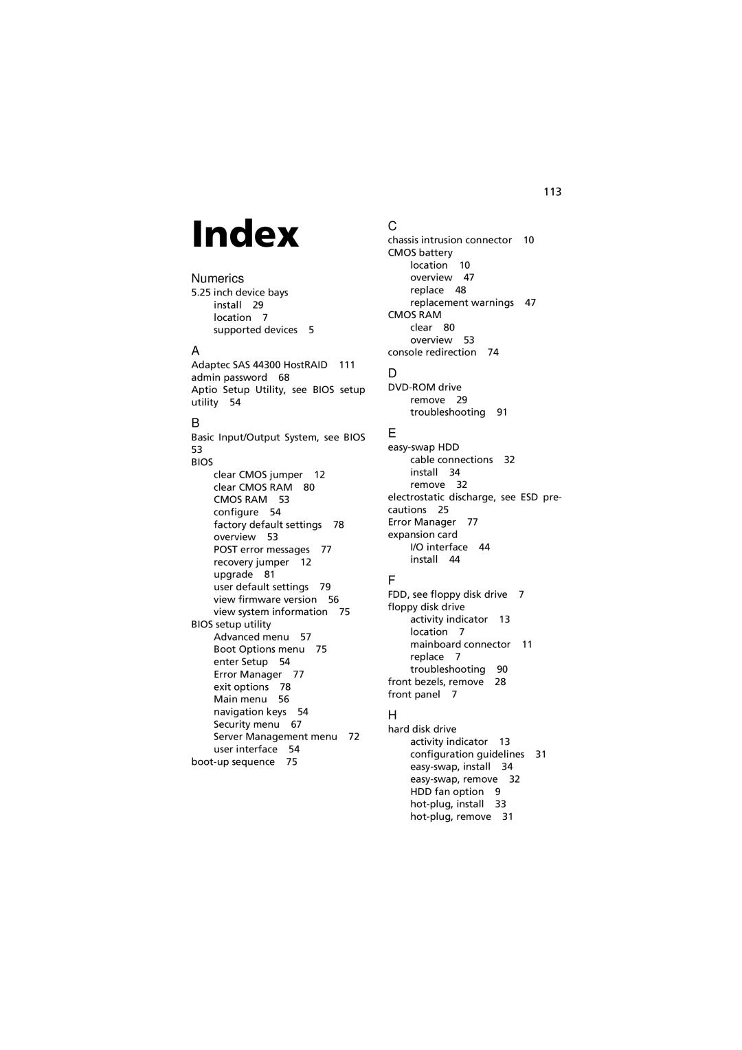 Acer G330 Series manual Index 