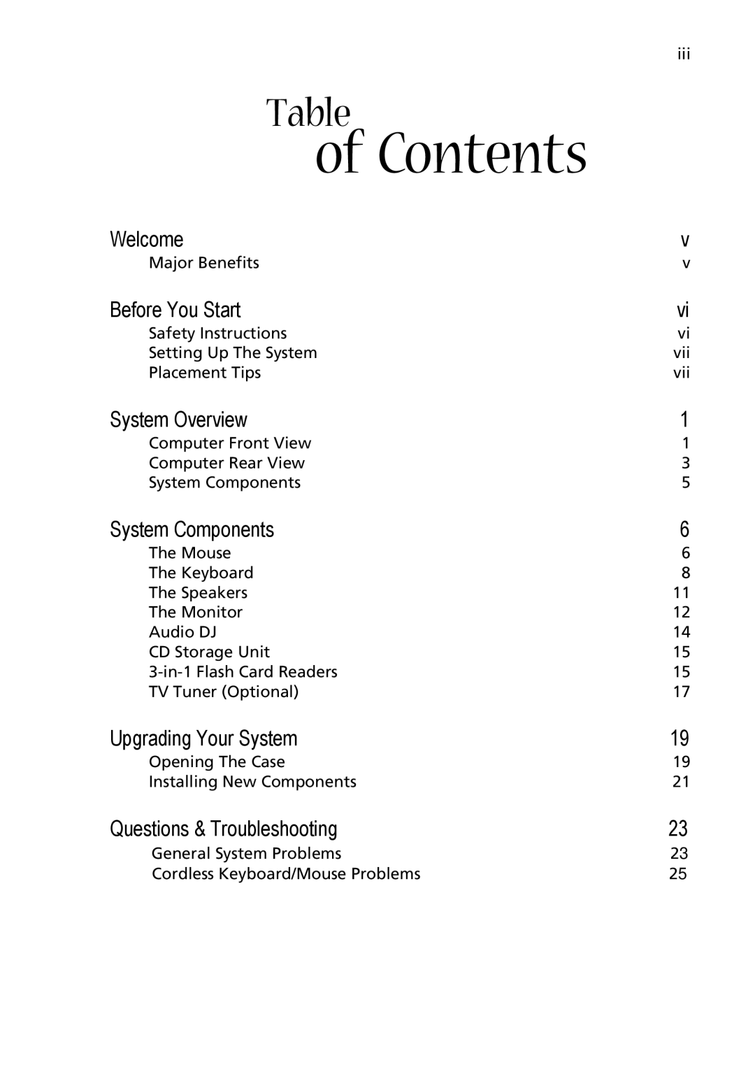 Acer G500 manual Contents 