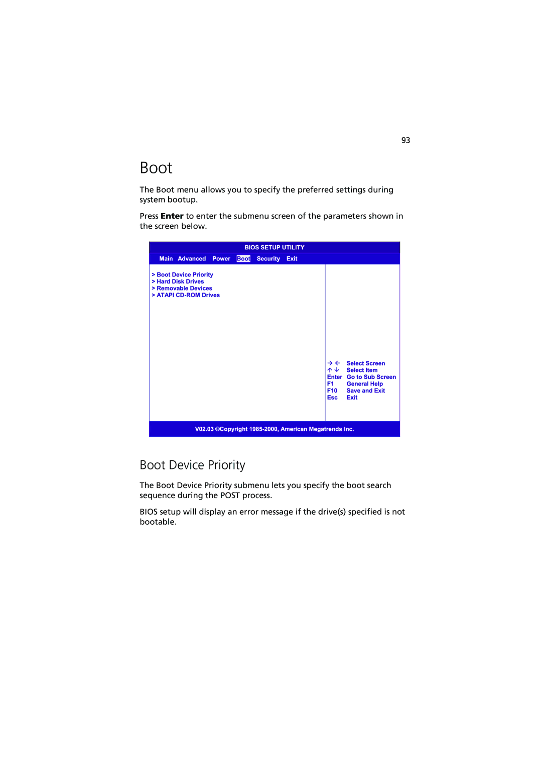 Acer G510 series manual Boot Device Priority 