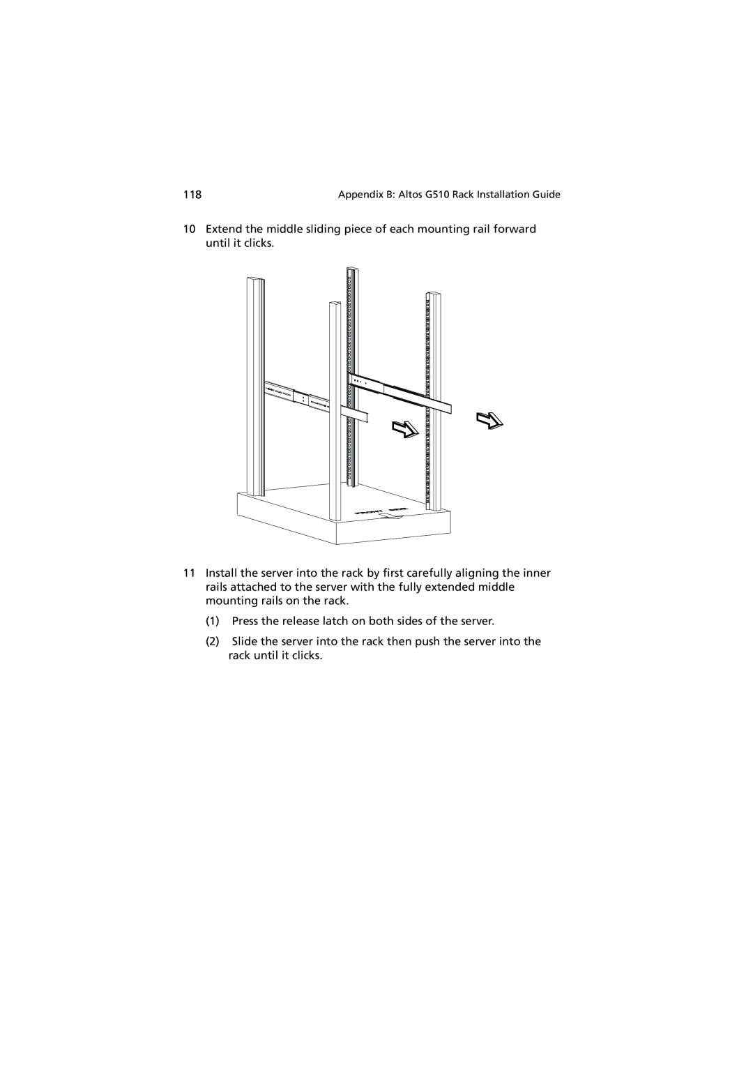 Acer G510 series manual Appendix B Altos G510 Rack Installation Guide 