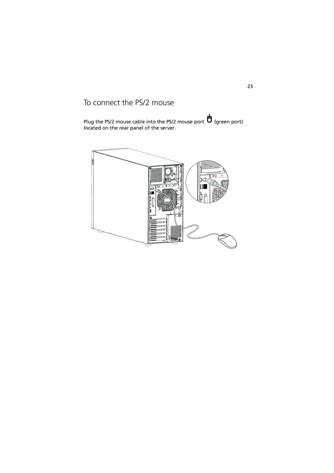 Acer G510 series manual To connect the PS/2 mouse 