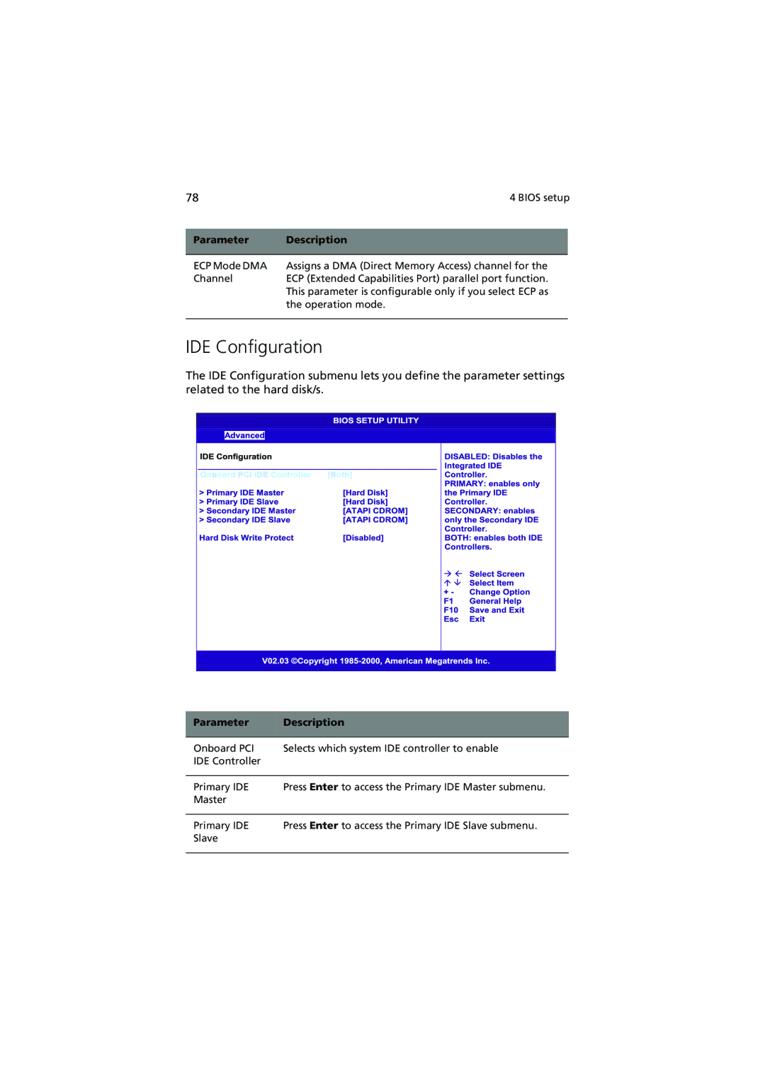 Acer G510 series manual IDE Configuration 