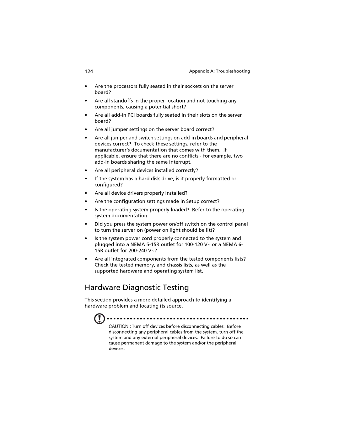 Acer G520 series manual Hardware Diagnostic Testing 