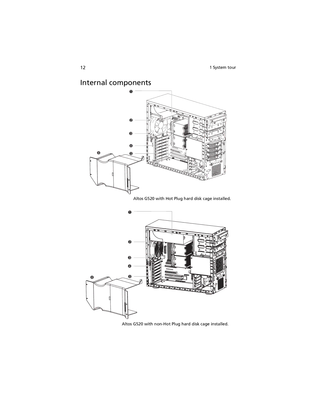 Acer G520 series manual Internal components 