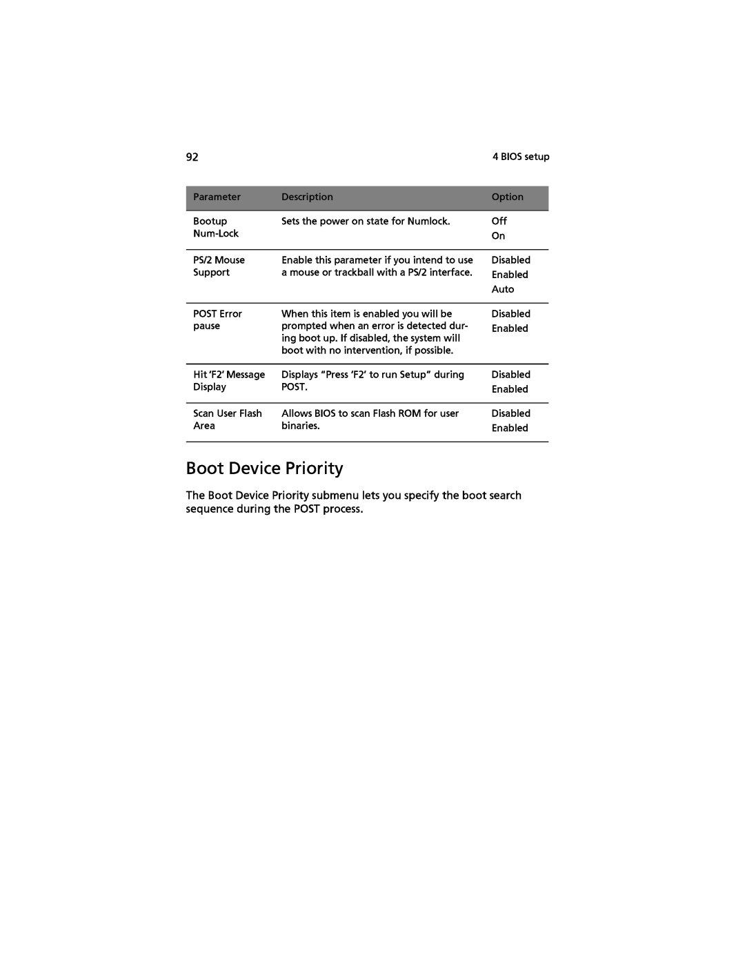 Acer G520 series manual Boot Device Priority 