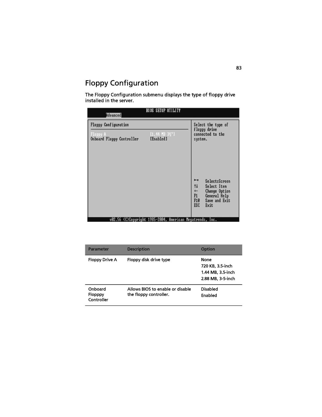 Acer G520 series manual Floppy Configuration 