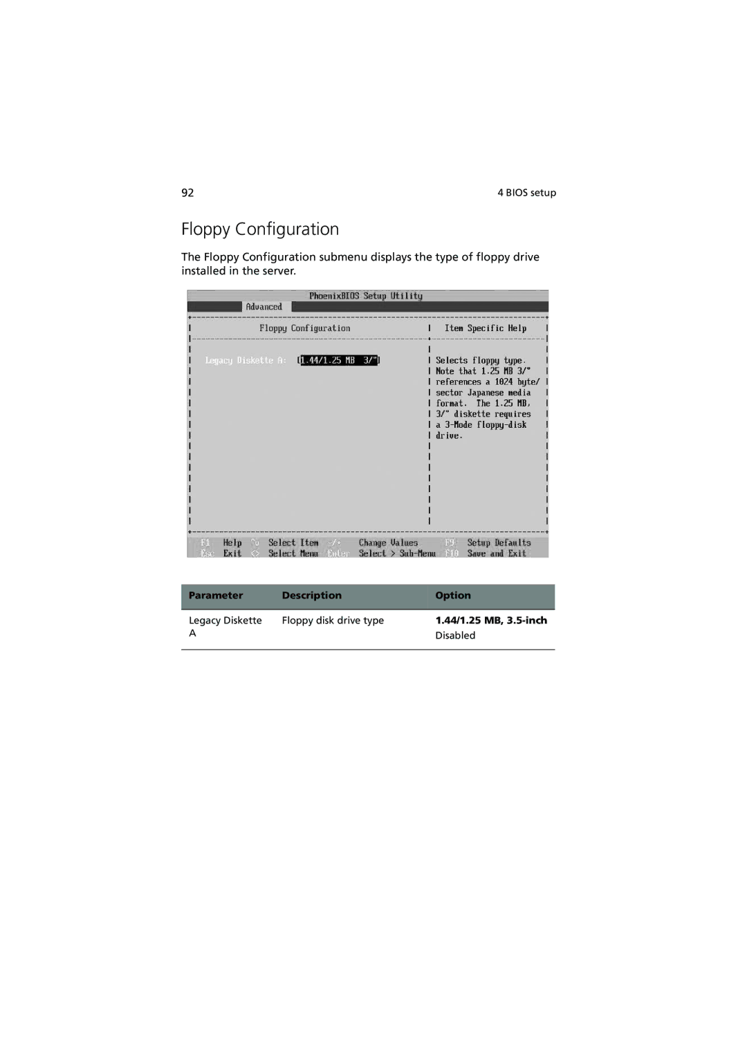 Acer G5350 Series manual Floppy Configuration 