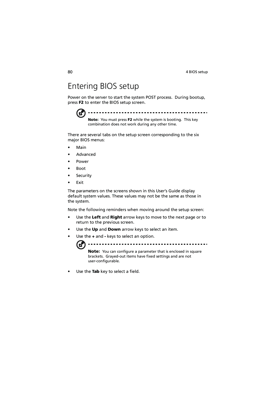 Acer G5350 Series manual Entering Bios setup 