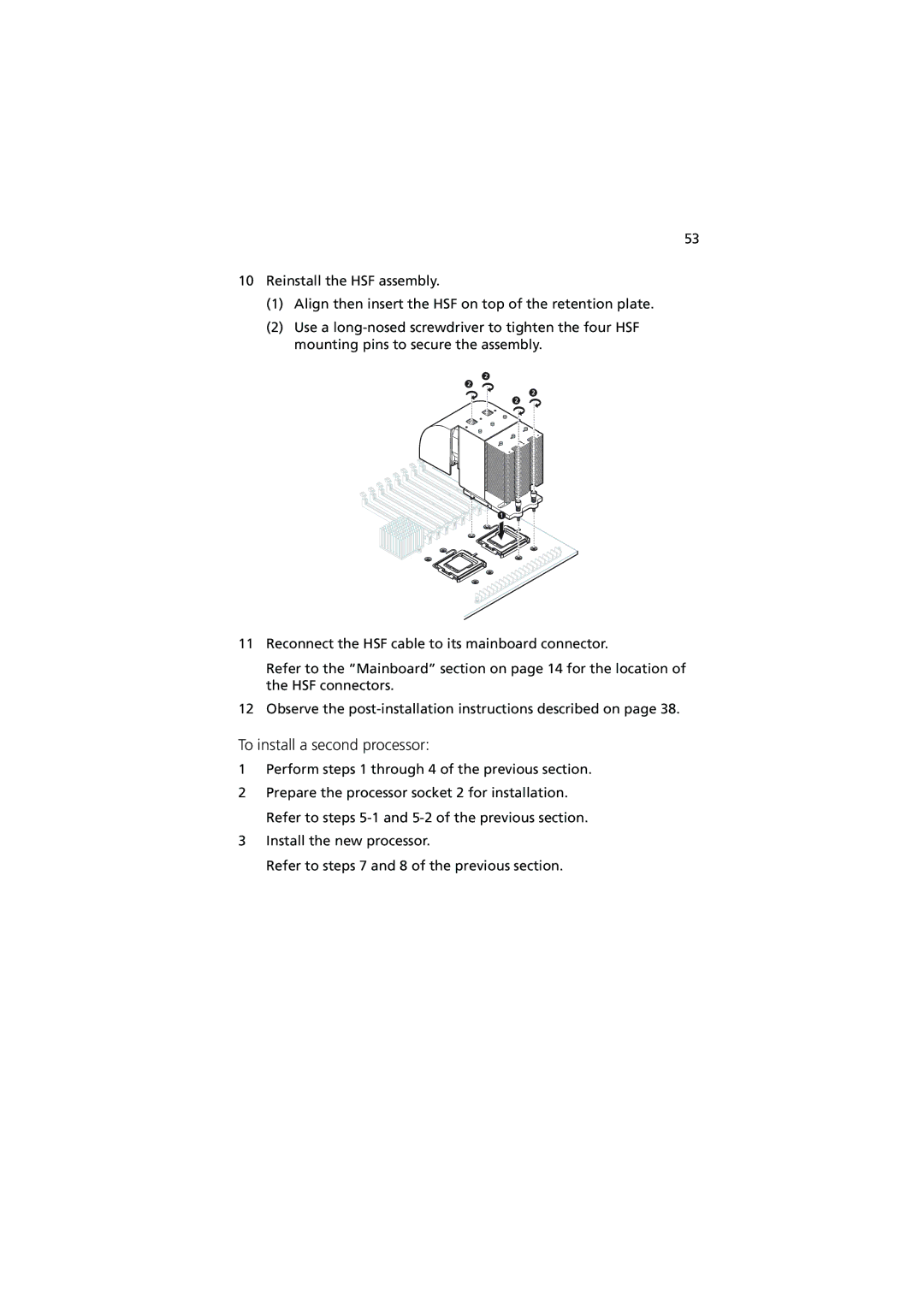 Acer G540 Series manual To install a second processor 