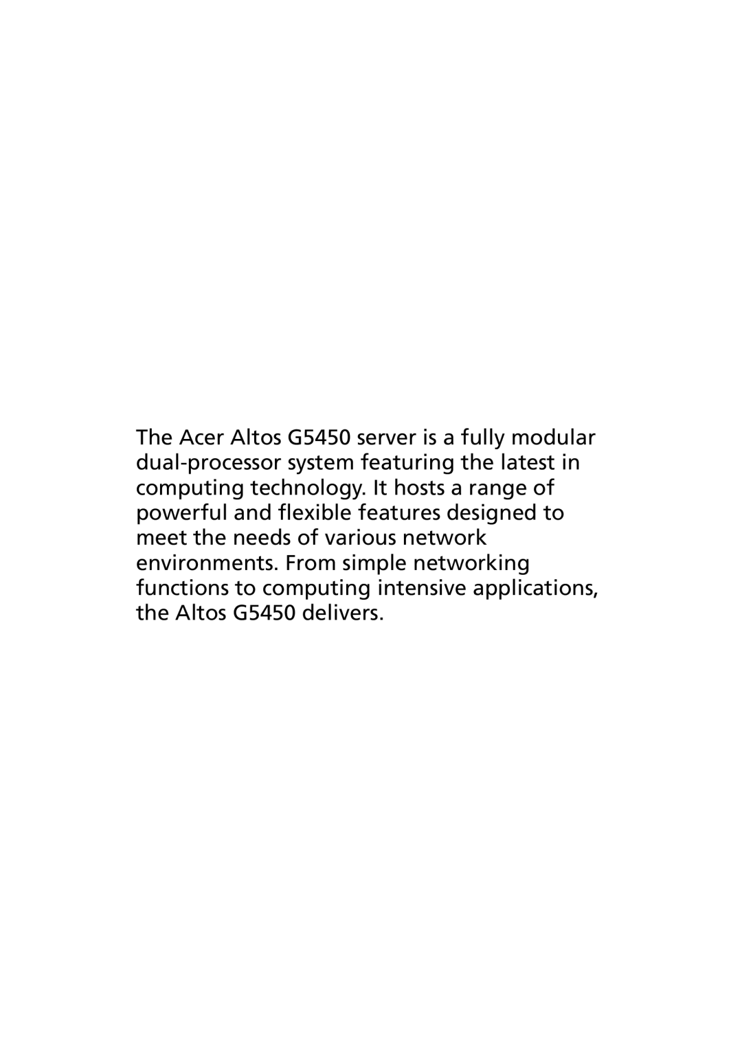 Acer G5450 Series manual 