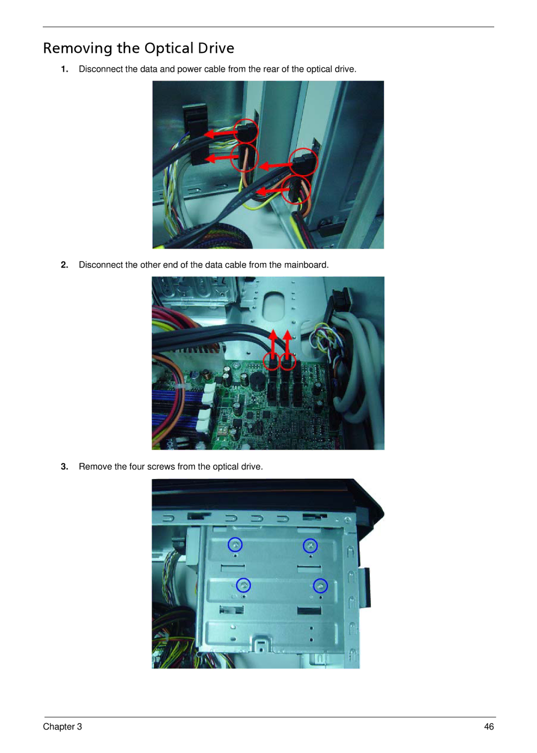 Acer G5900 manual Removing the Optical Drive 