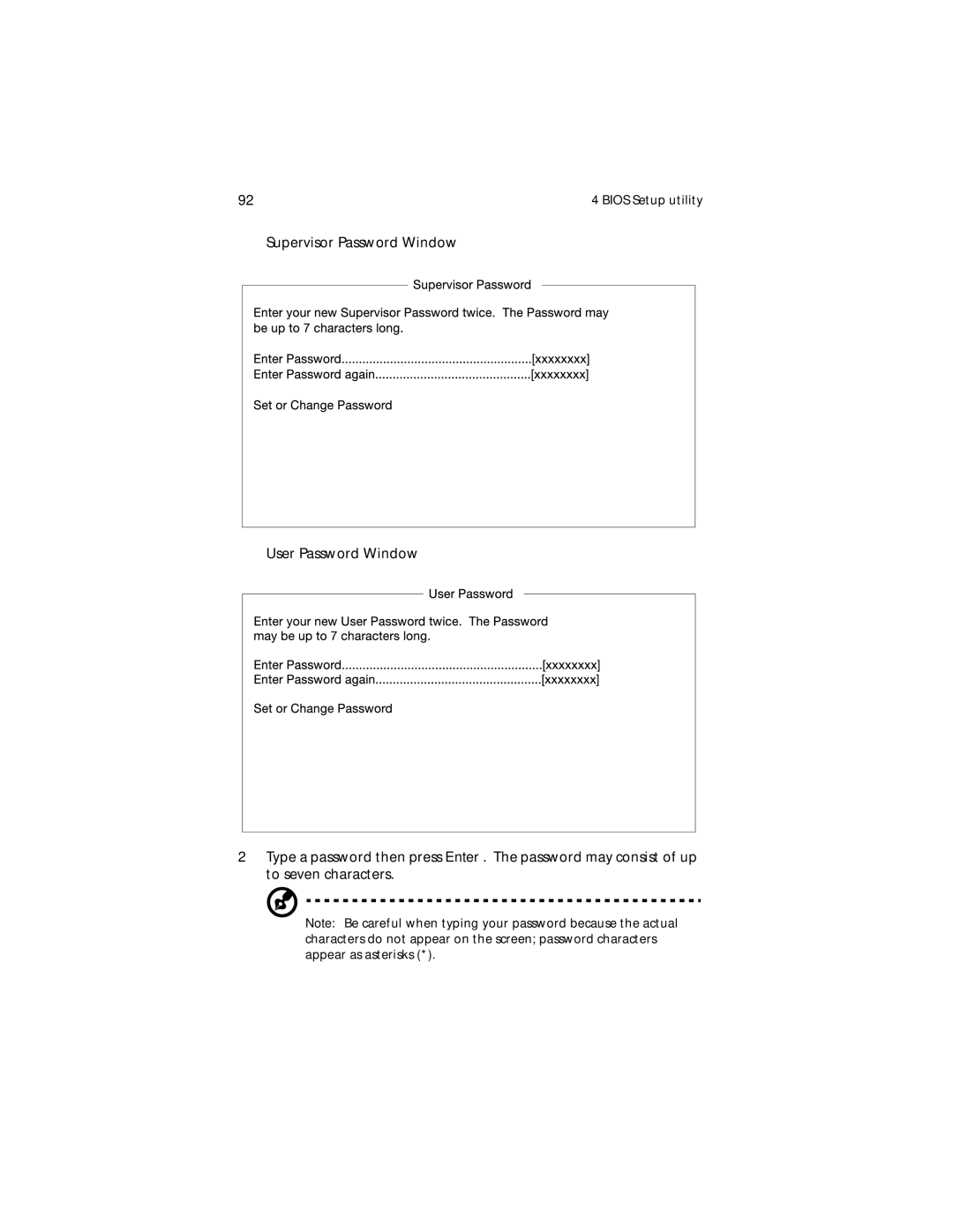 Acer G610 manual Bios Setup utility 