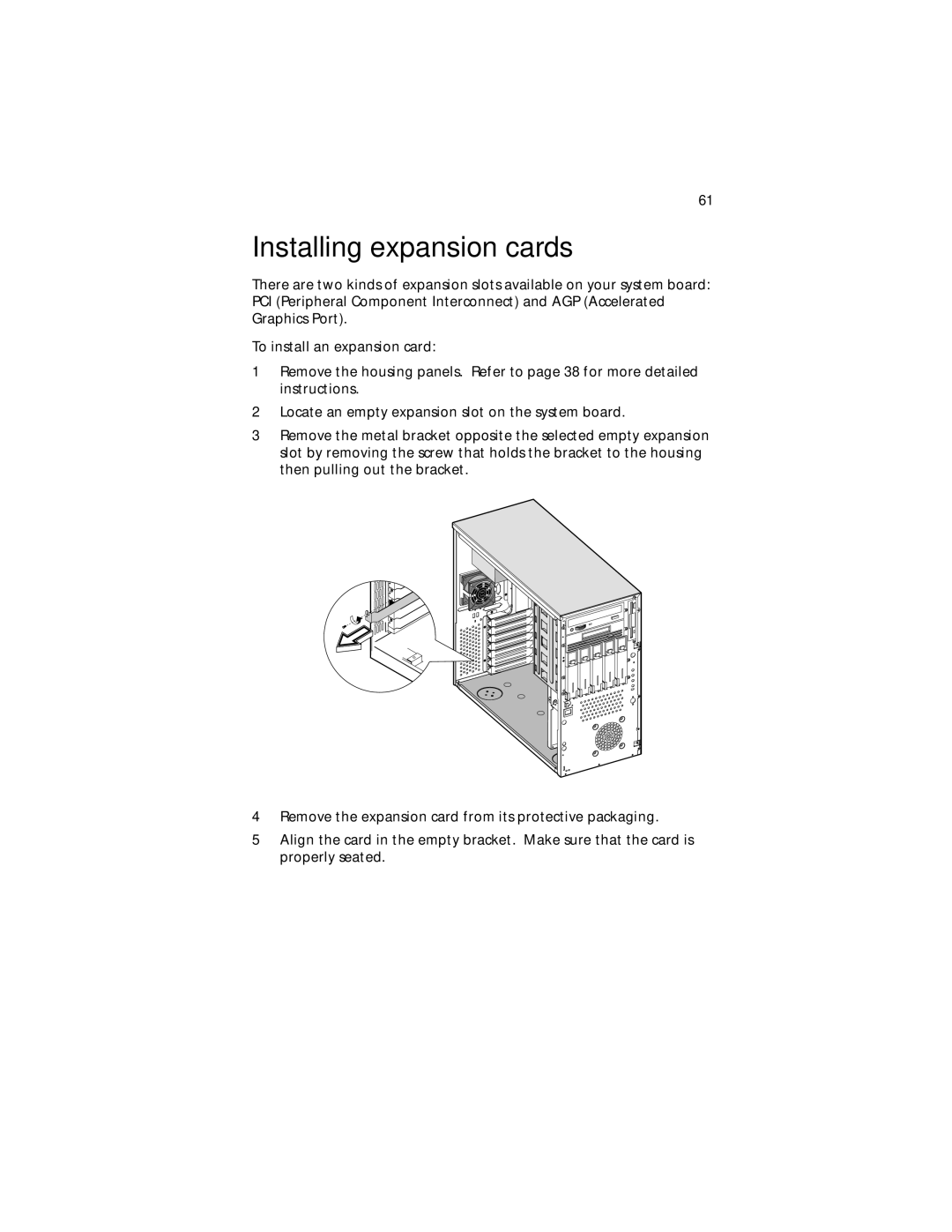 Acer G610 manual Installing expansion cards 