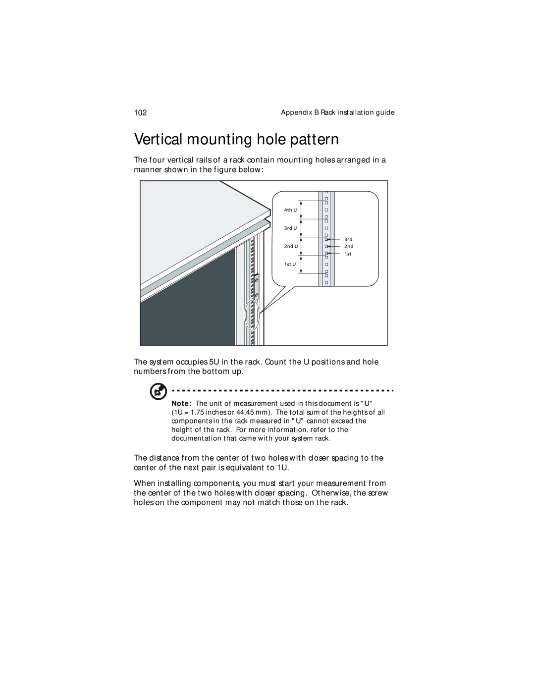 Acer G700 series, G701 manual Vertical mounting hole pattern 