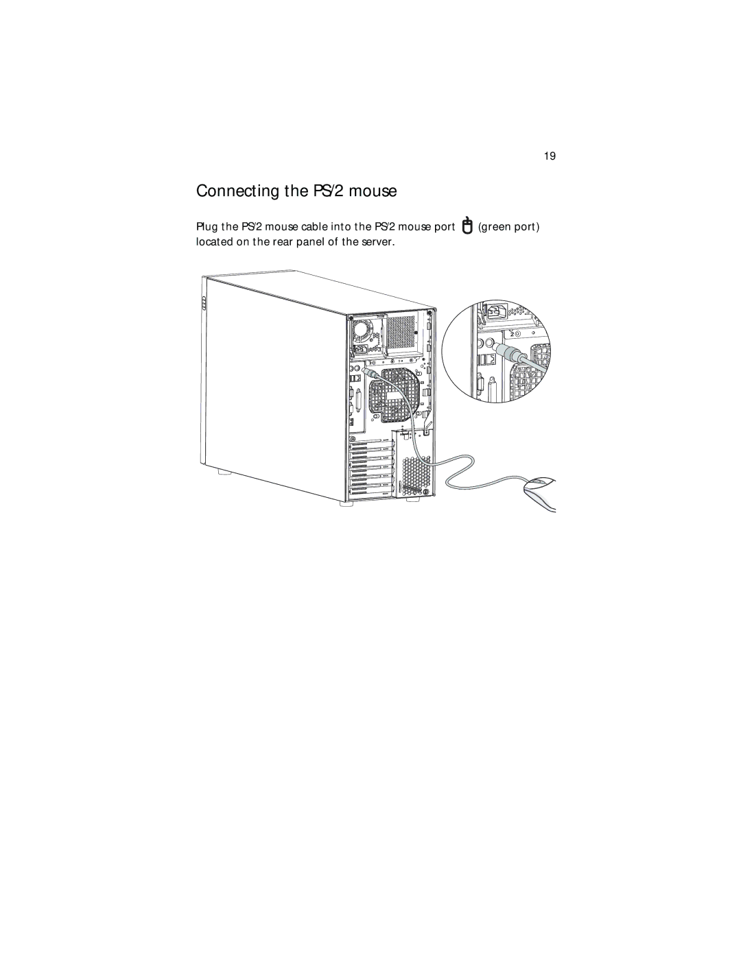 Acer G701, G700 series manual Connecting the PS/2 mouse 