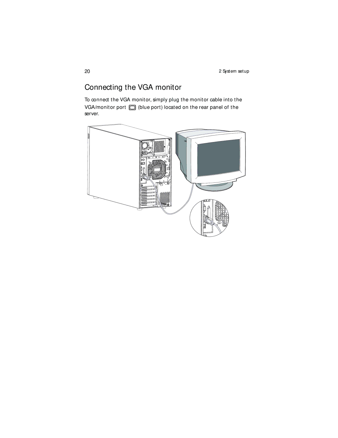 Acer G700 series, G701 manual Connecting the VGA monitor 