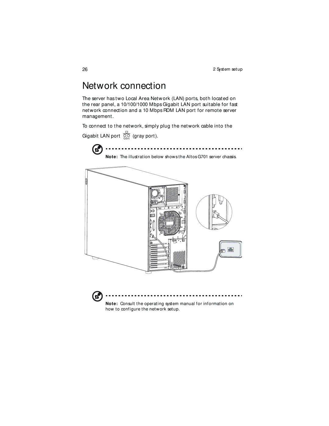 Acer G700 series, G701 manual Network connection 