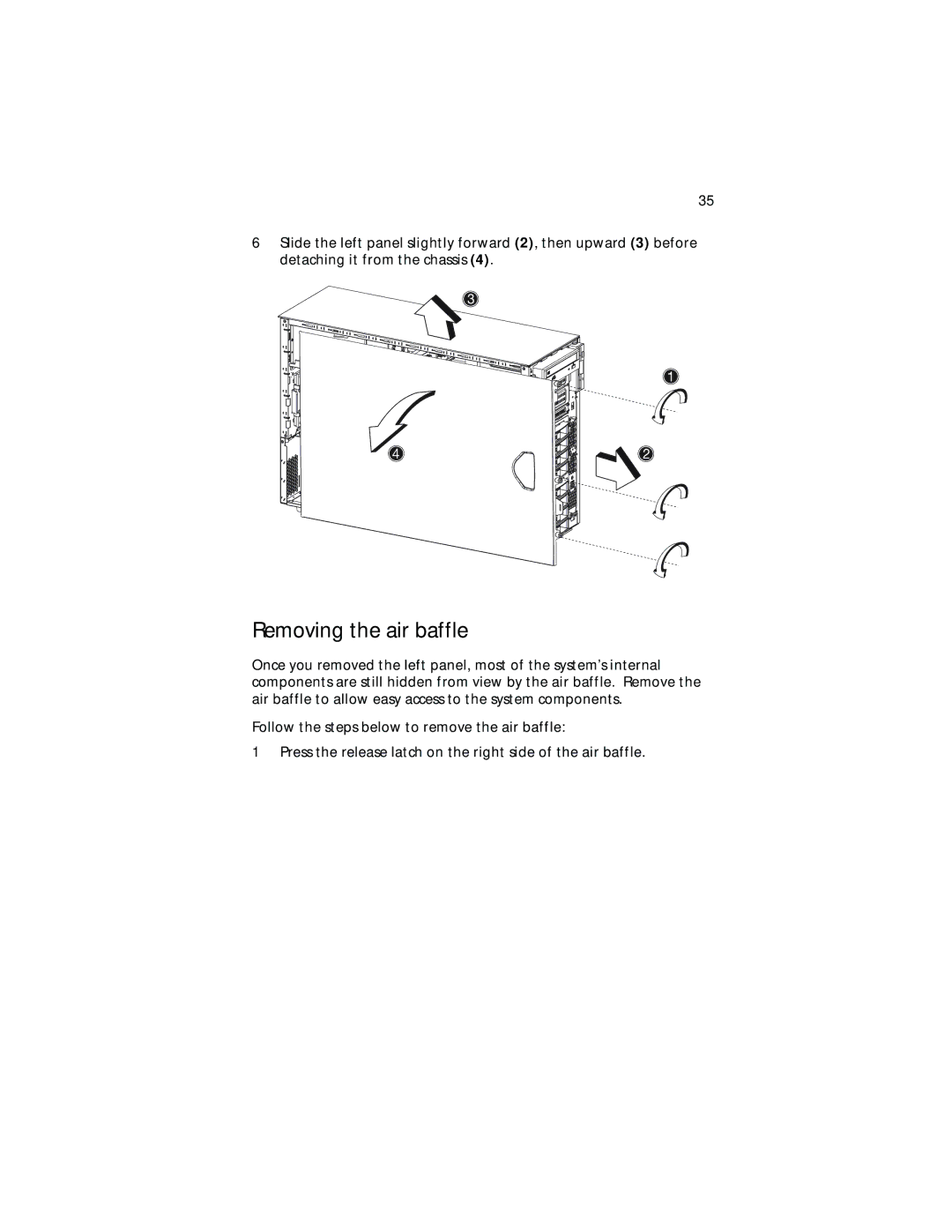 Acer G701, G700 series manual Removing the air baffle 