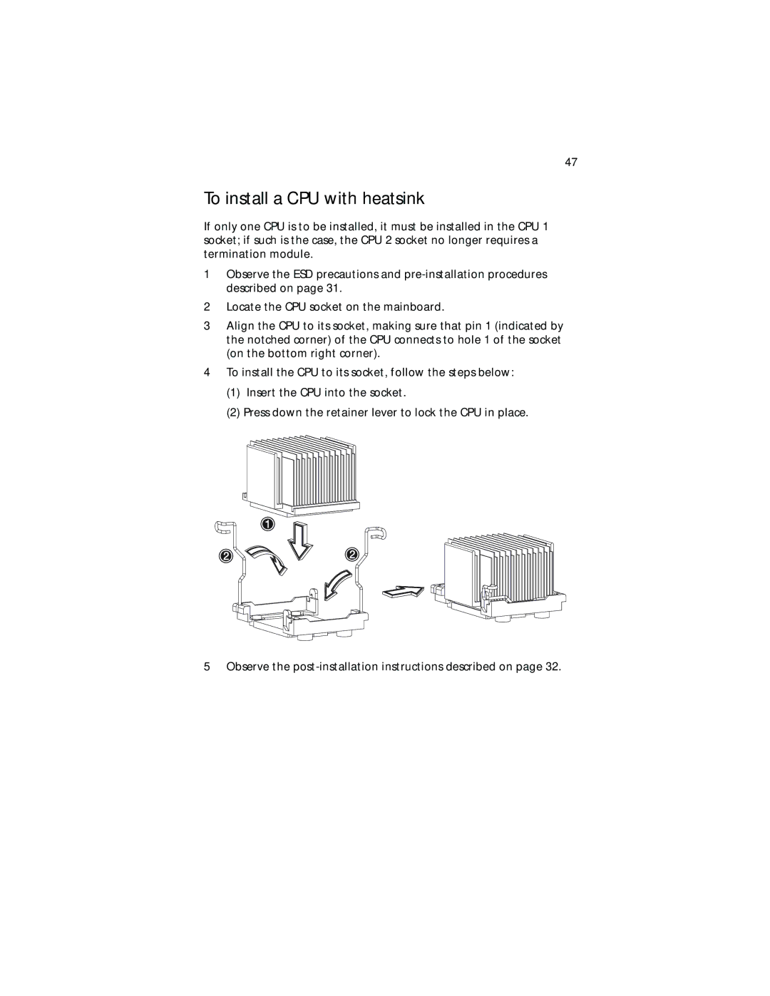 Acer G701, G700 series manual To install a CPU with heatsink 