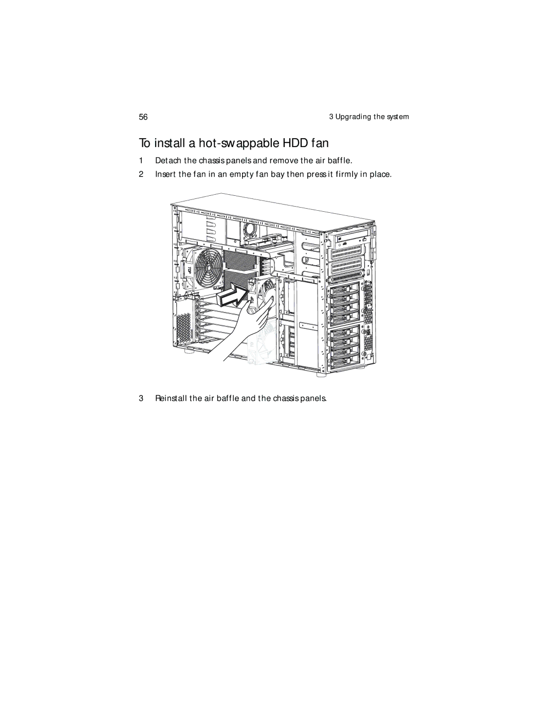 Acer G700 series, G701 manual To install a hot-swappable HDD fan 