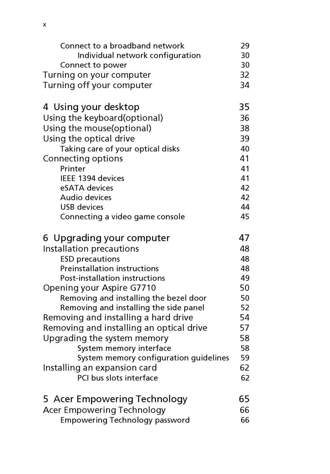 Acer G7710 SERIES manual Using your desktop, Upgrading your computer, Acer Empowering Technology 