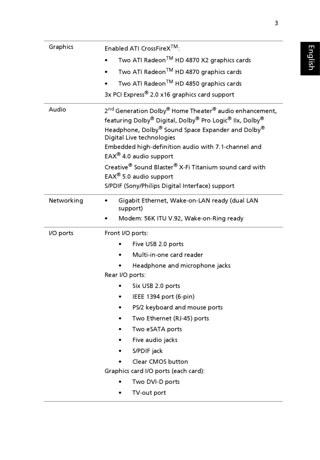 Acer G7710 SERIES manual English 