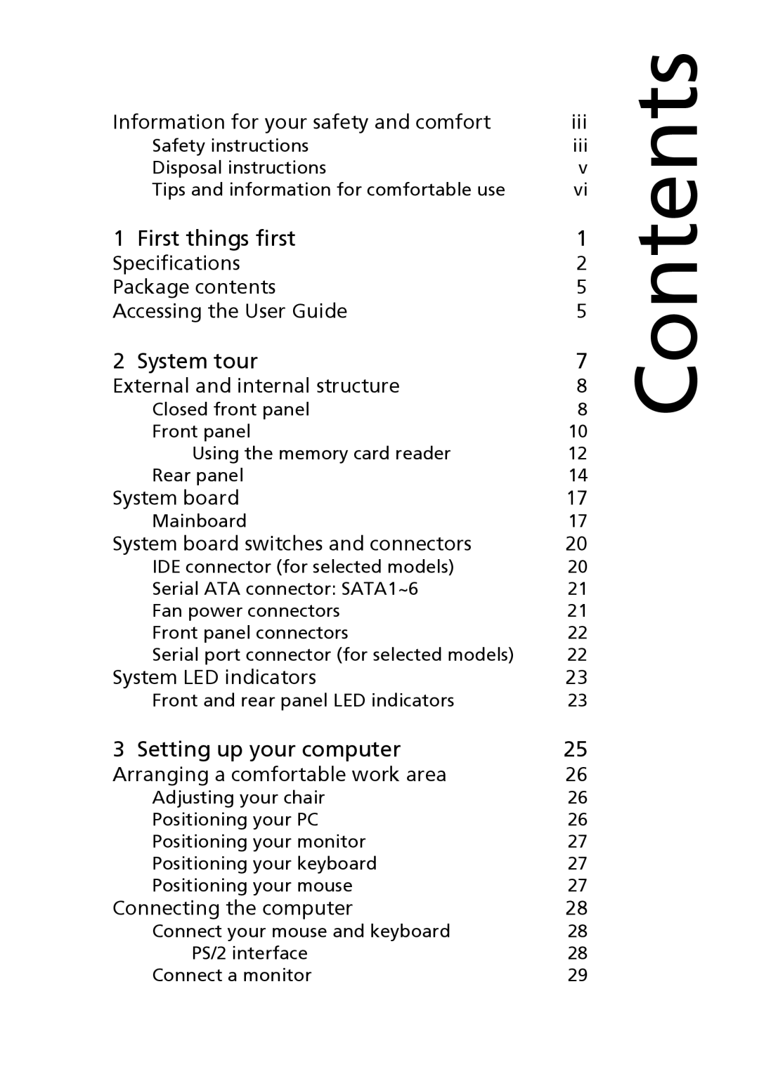 Acer G7710 SERIES manual Contents 