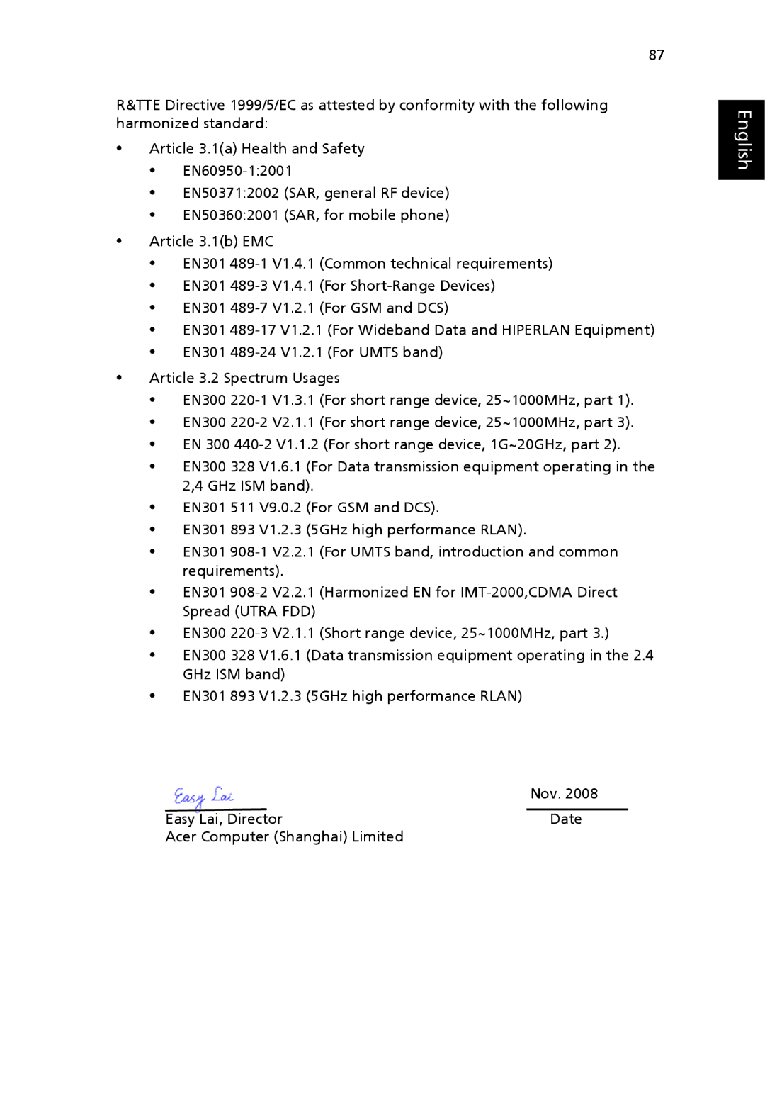 Acer G7710 SERIES manual English 