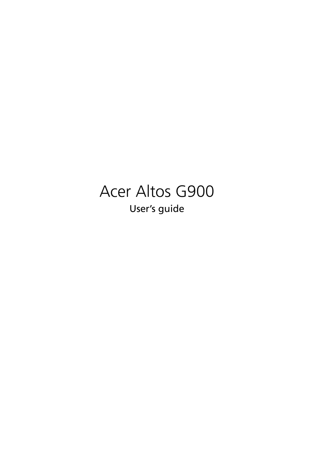 Acer G901 manual Acer Altos G900, User’s guide 