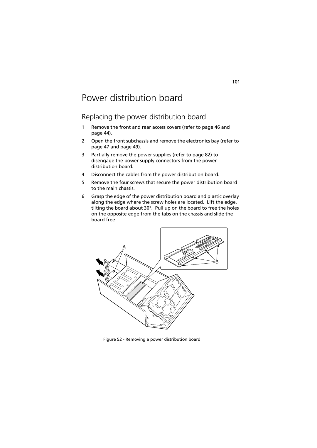 Acer G901 manual Power distribution board, Replacing the power distribution board 